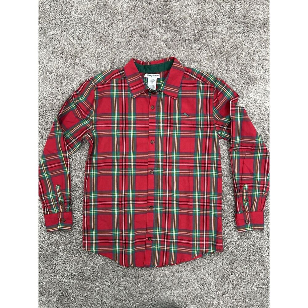 Boy's Tommy Bahama Shirt Holiday Plaid Size XL(14) - Picture 2 of 6
